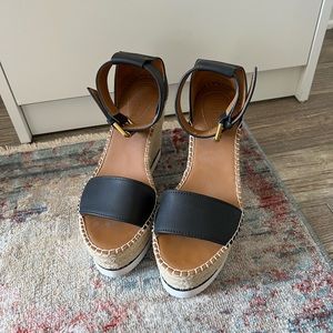 See by Chloé Glyn Wedge Sandal. size 37.